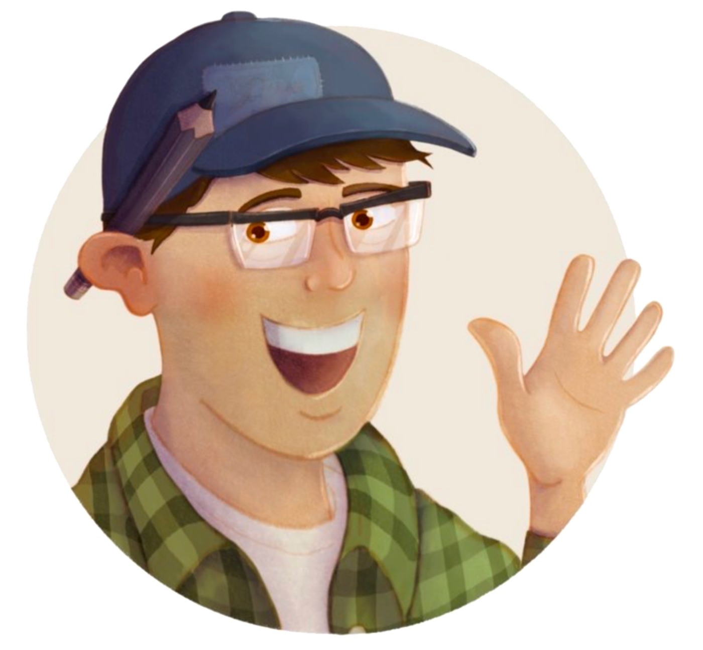 Illustrated portrait of JP Roberts, Grow in Grace Kids illustrator